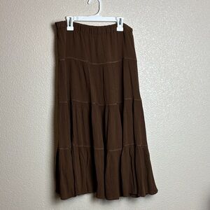 Vintage Brown Midi Skirt
